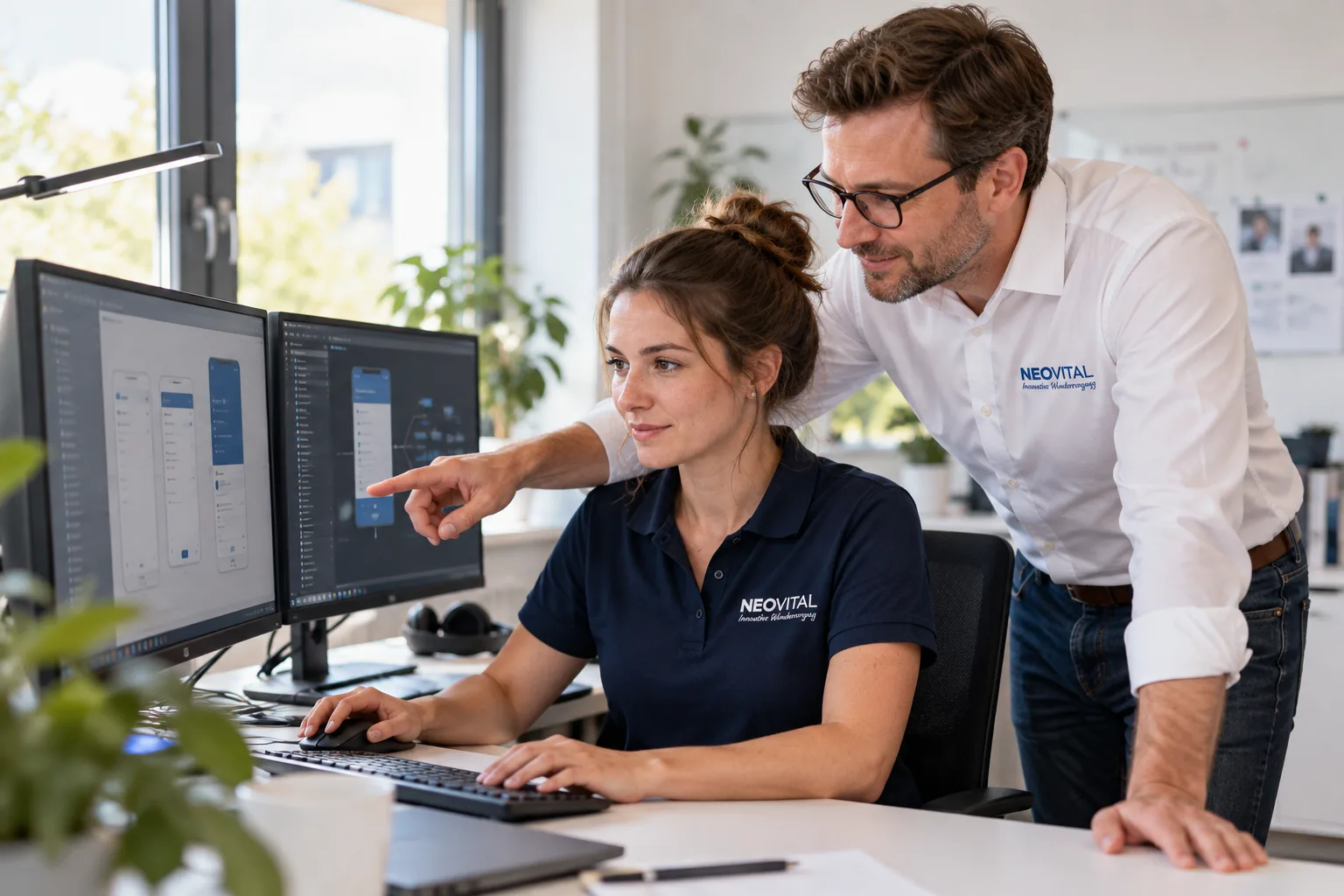 NeoVital Mitarbeiter aus der IT bei der Arbeit an der App